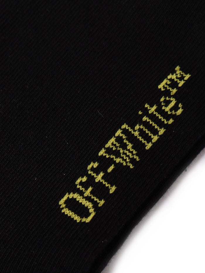 BOOKISH STRPES LONG SOCKS BLACK - YELLOW Polyamide Elastane Cotton