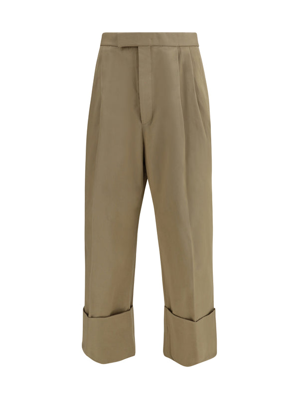 Thom Browne 100% Cotton trousers in khaki