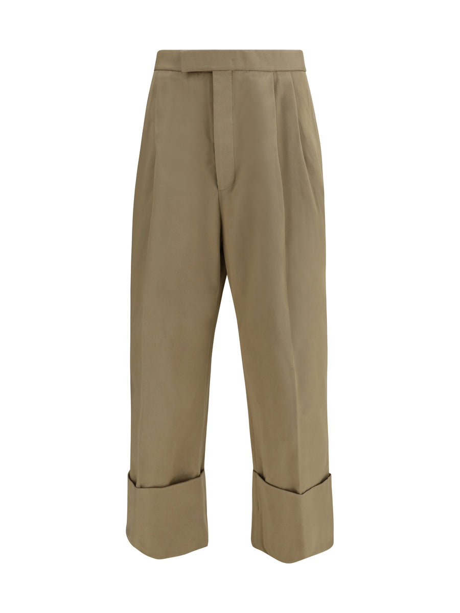 Thom Browne 100% Cotton trousers in khaki
