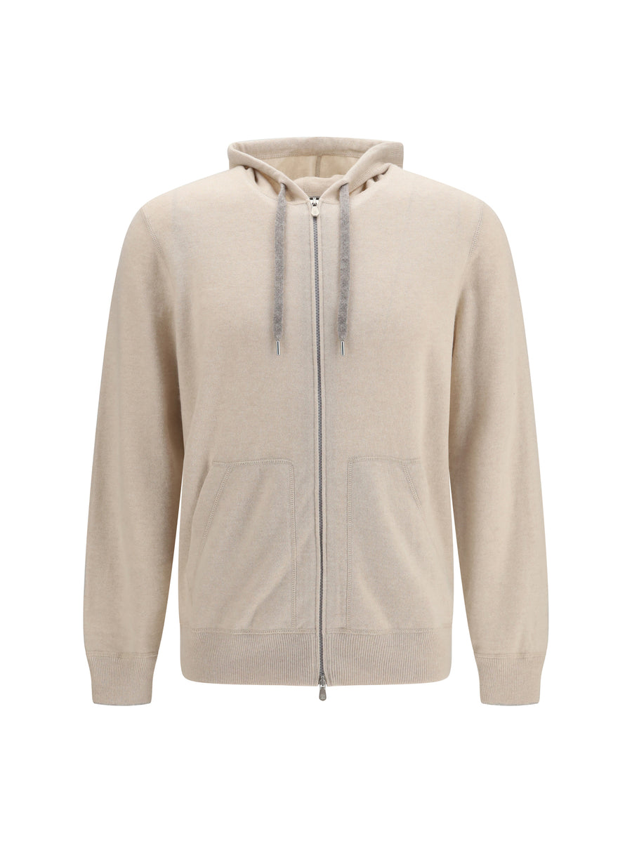 Brunello Cucinelli 100% Cashmere hoodie in beige