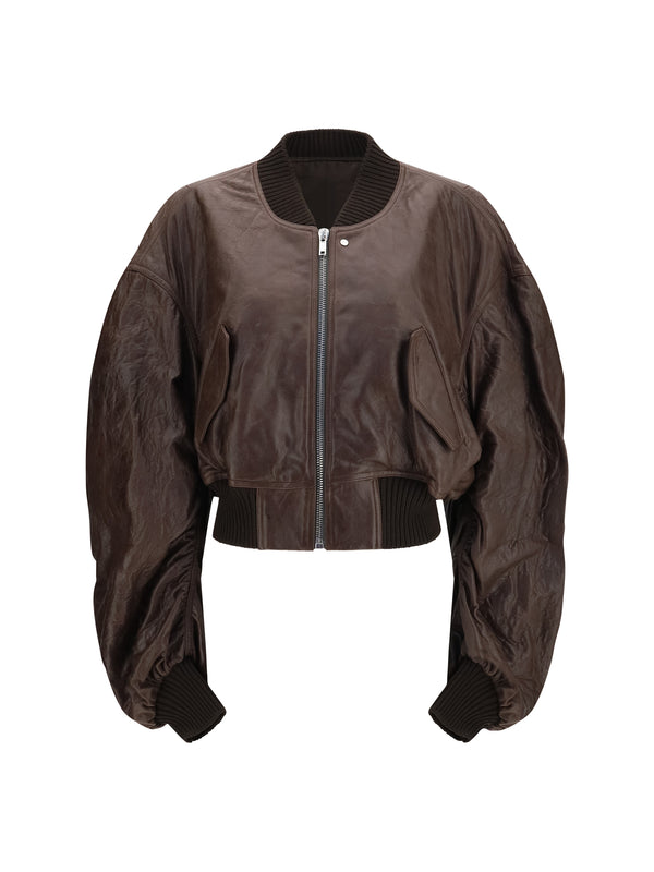 Rick Owens 100% Calf Leather Bos Taurus jacket in brown