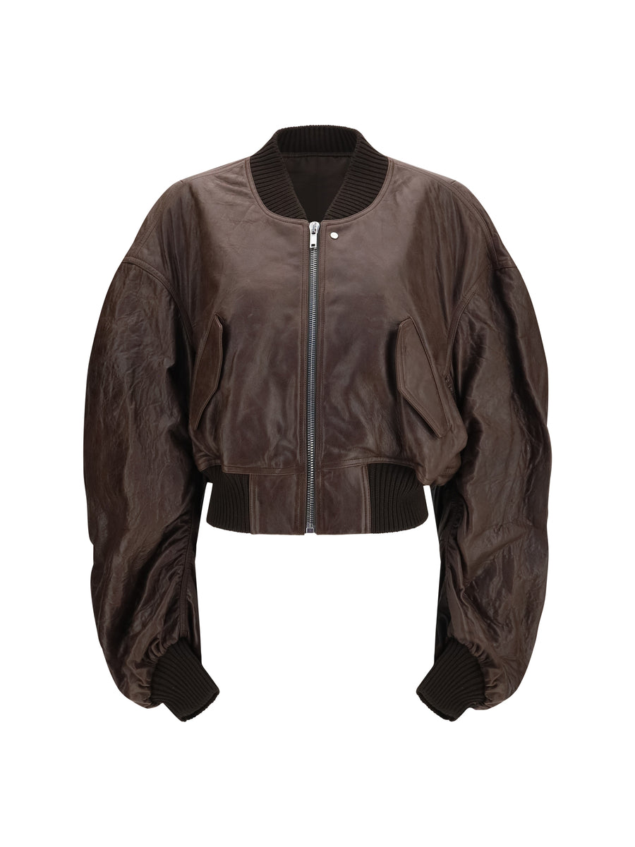 Rick Owens 100% Calf Leather Bos Taurus jacket in brown