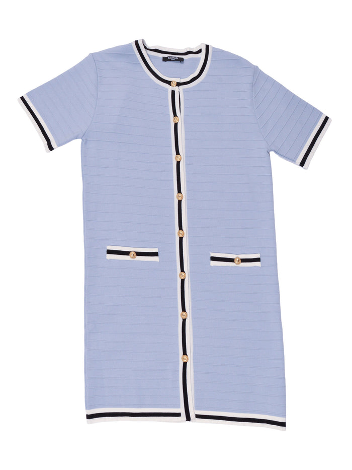 Knit Dress Blue Cotton