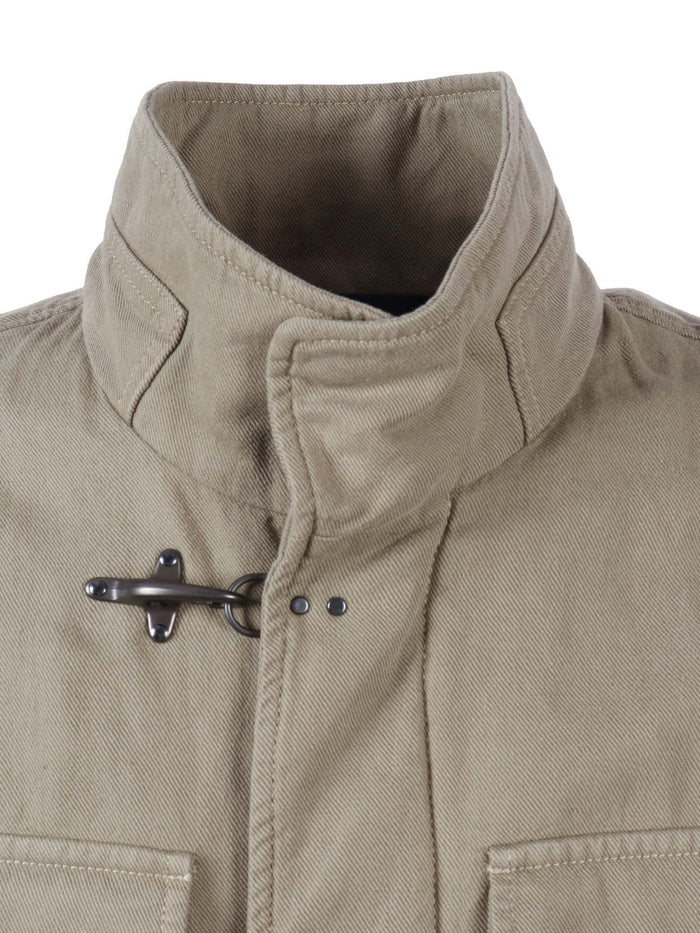 Fay Explorer Field Jacket Green Cotton Linen