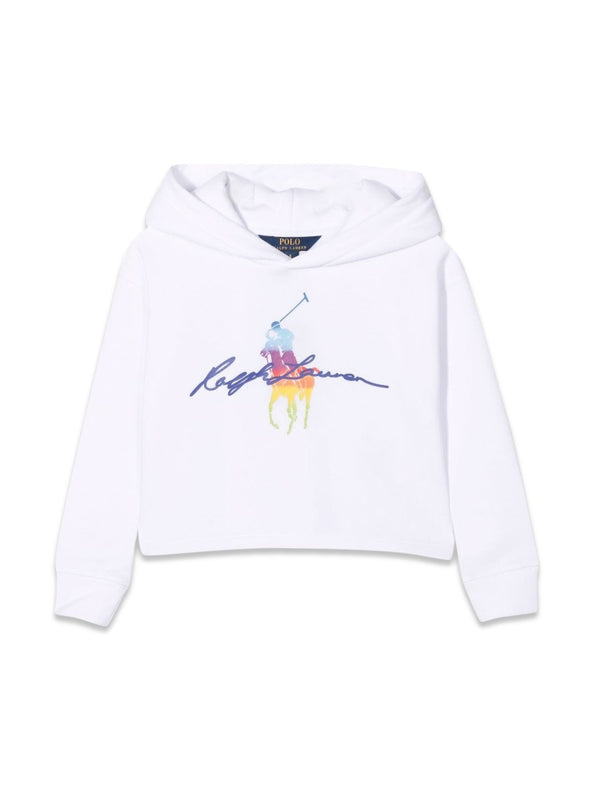 Hooded Knit Sweatshirt White Cotton Sweatshirts