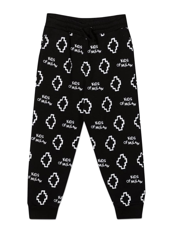 Sweatpants Basic Logo Black Cotton Polyester Trousers