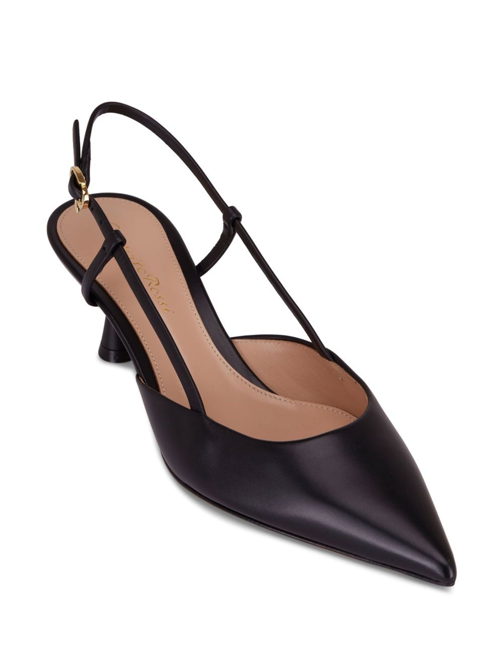 Slingback Black Leather | Vitello Calzature