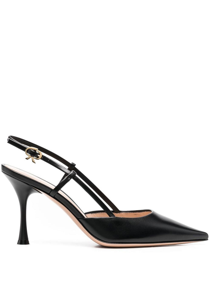Slingback Black Leather | Vitello Calzature