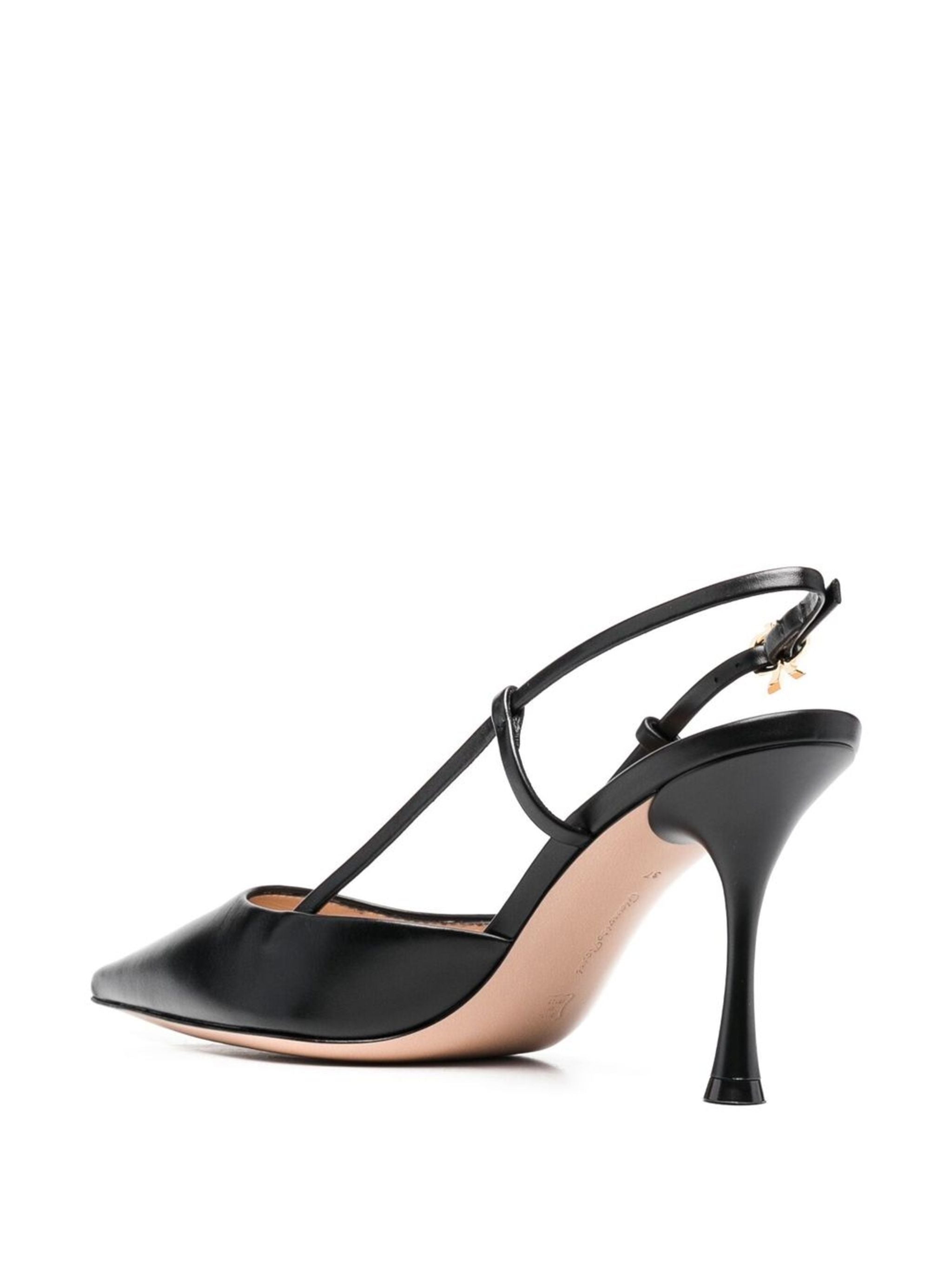 Slingback Black Leather | Vitello Calzature