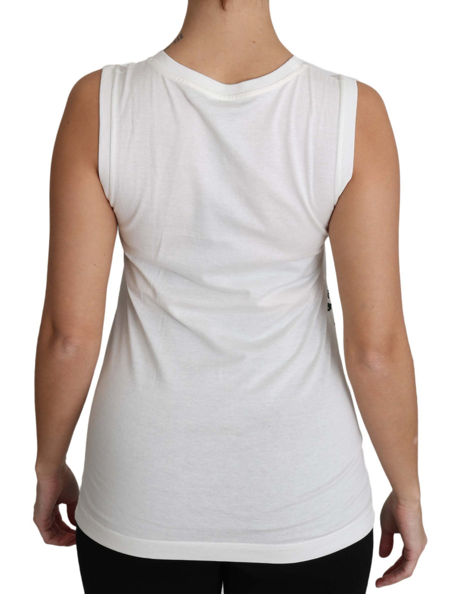 Dolce & Gabbana 95% Cotton tank top in white