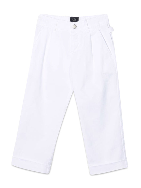 Fabric Trousers White Cotton