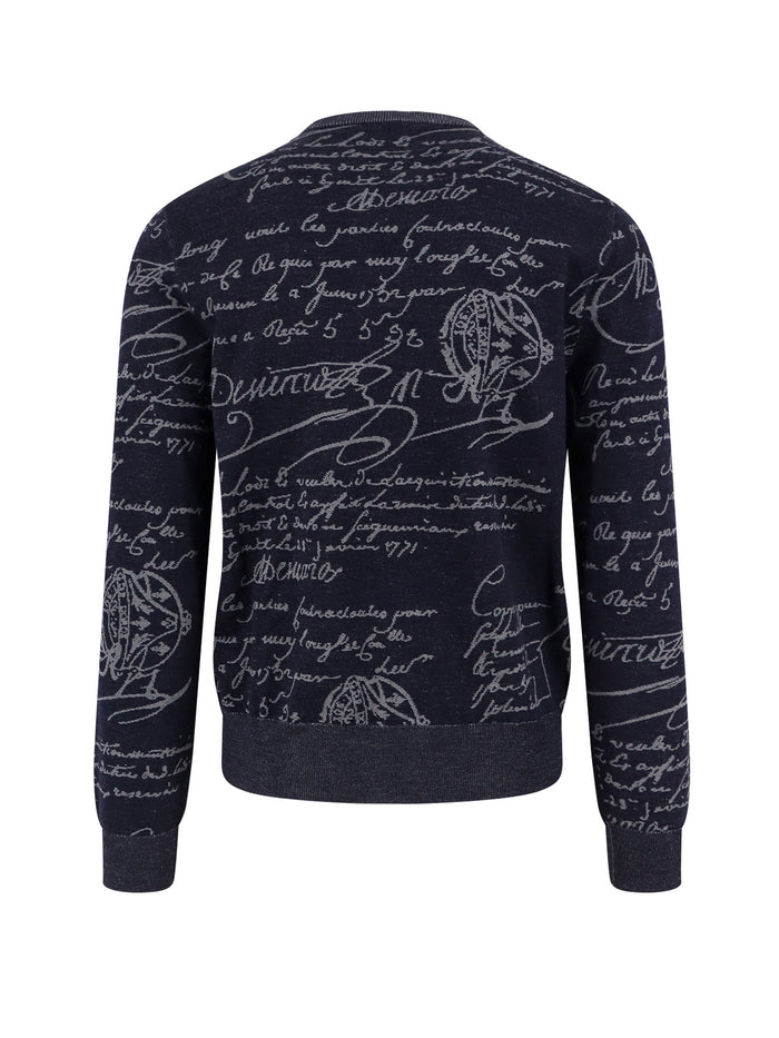 Berluti Sweaters Blue Lana Poliammide