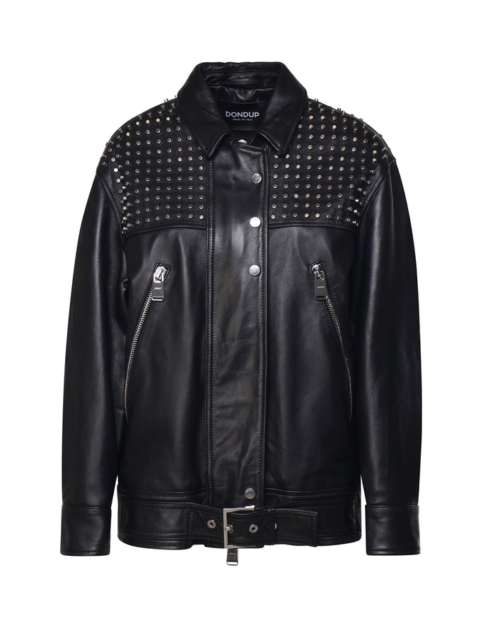 Dondup Coats Black Lamb Leather