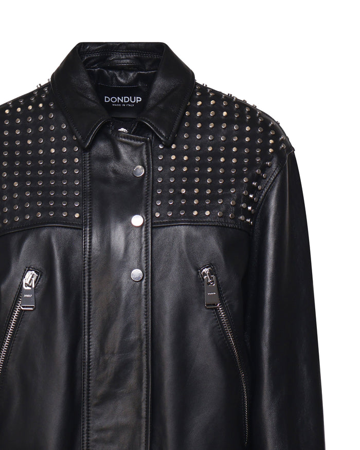Dondup Coats Black Lamb Leather