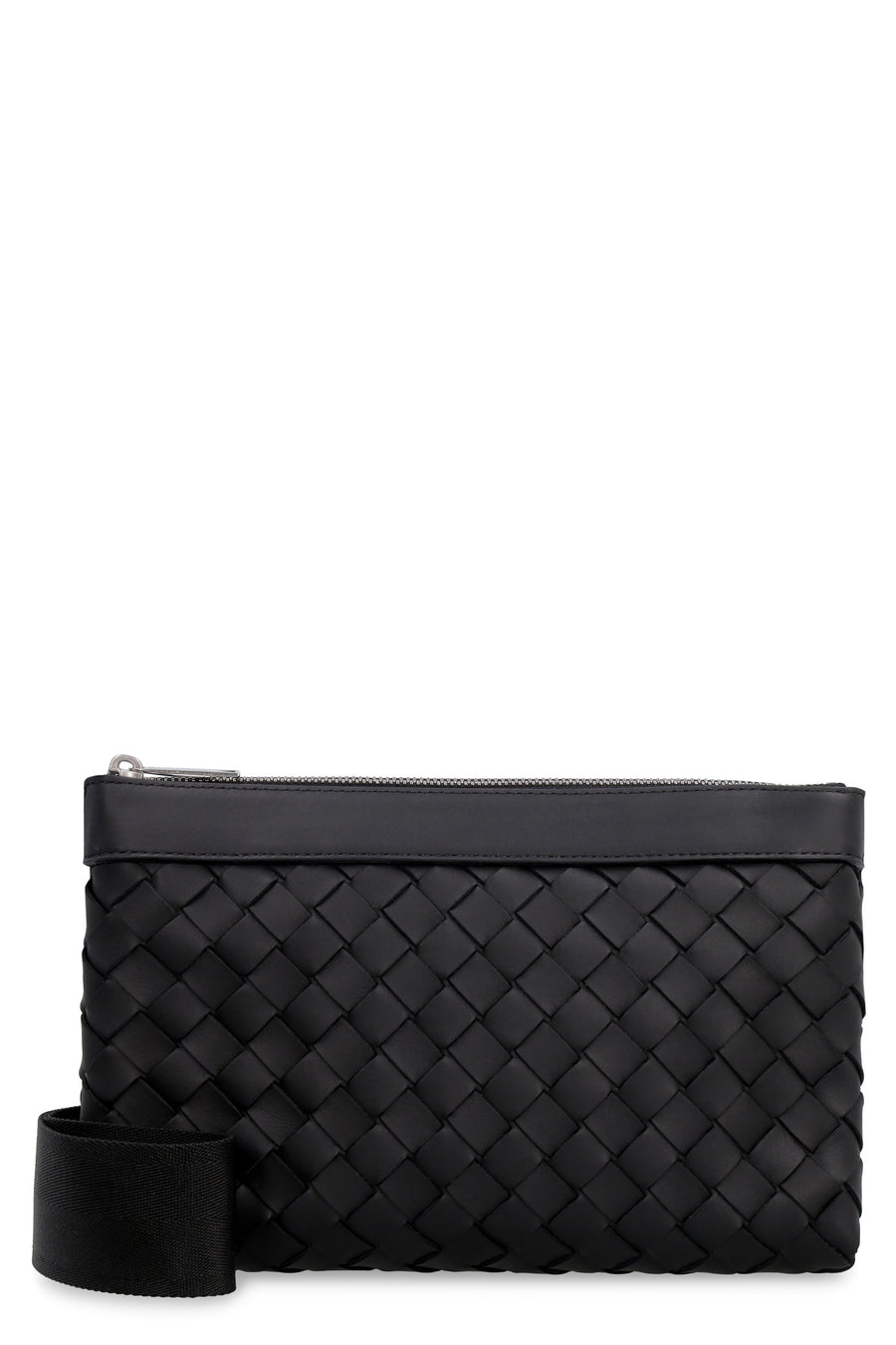 Bottega Veneta Intrecciato Hydrology Messenger Bag Black Calf
