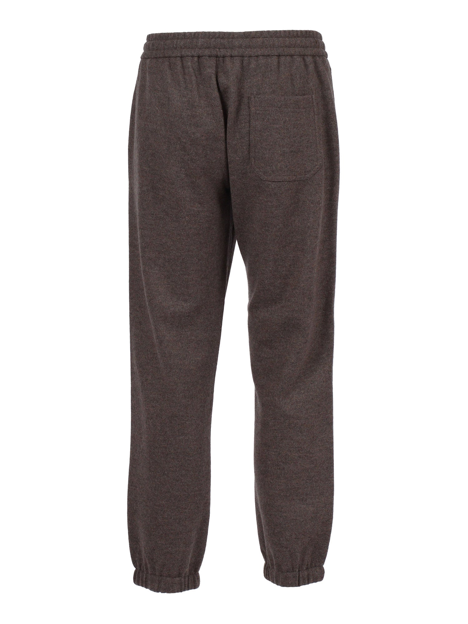 P.cuffed Wool Brown Fabric 2 Cotton Elastane Pant