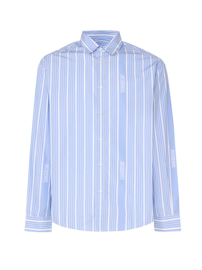 Jacquemus Shirts White, Light Blue Cotton