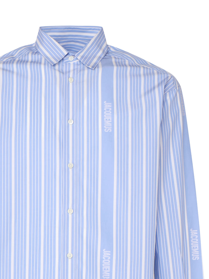 Jacquemus Shirts White, Light Blue Cotton