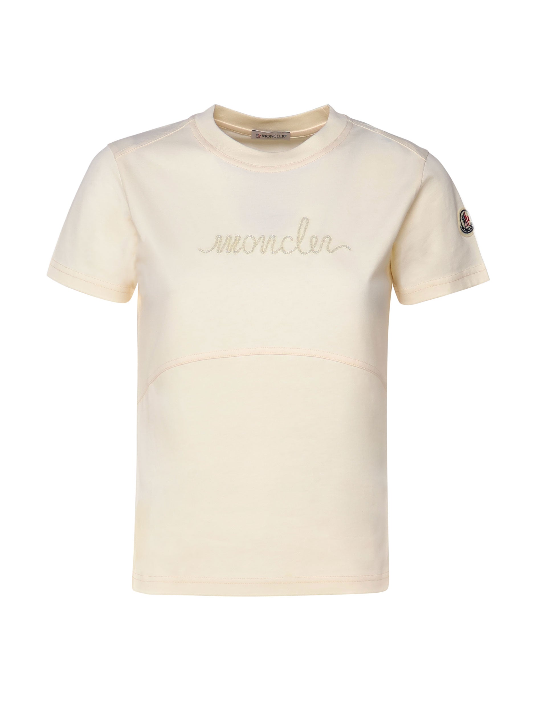Moncler T-shirts and Polos White Base Fabric: Cotton