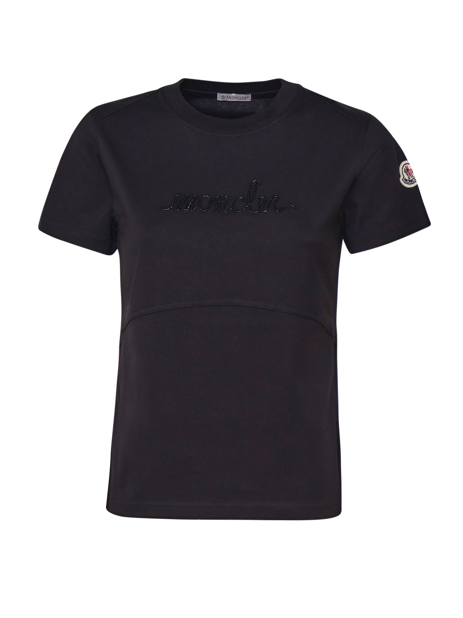 Moncler T-Shirts And Polos Black Cotton