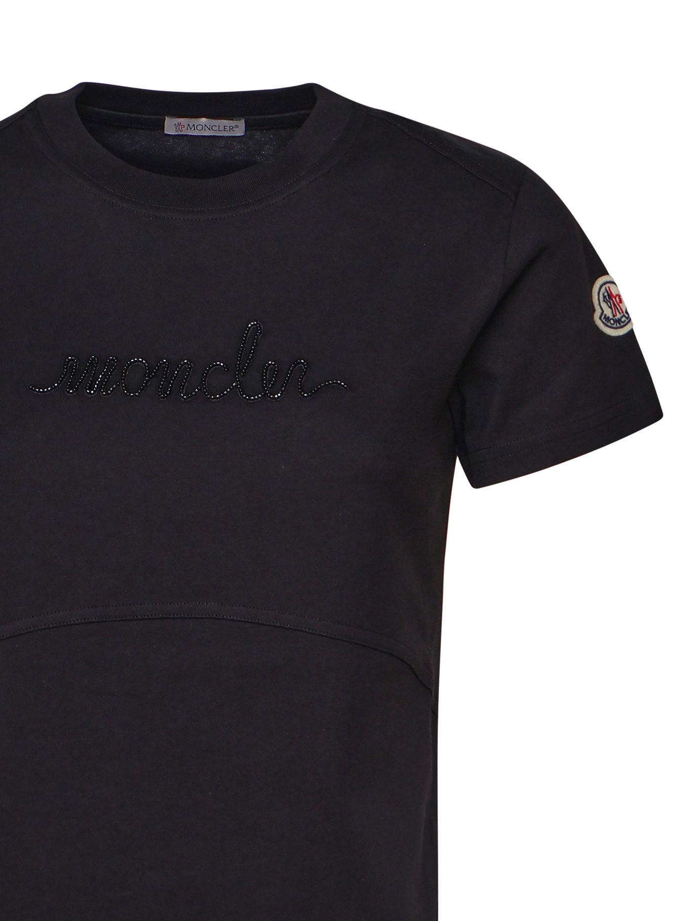 Moncler T-Shirts And Polos Black Cotton