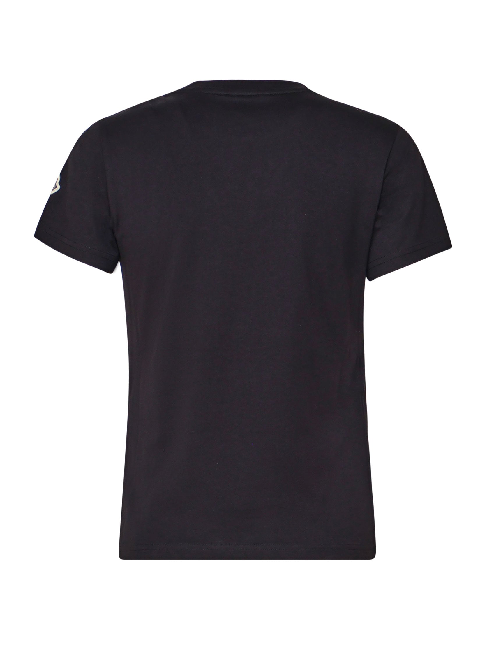 Moncler T-Shirts And Polos Black Cotton