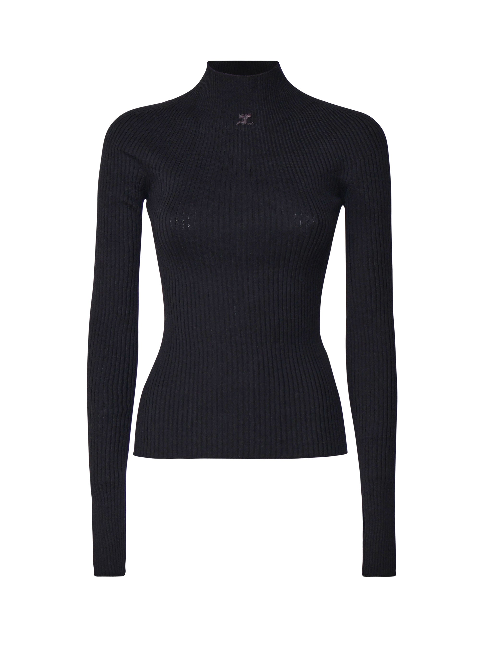 Courreges Sweaters Black Cotton Wool