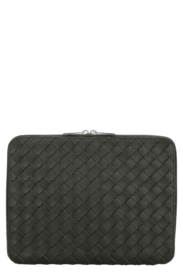 Bottega Veneta Intrecciato Hydrology Document Case Pouch Green Calf Clutch Bags