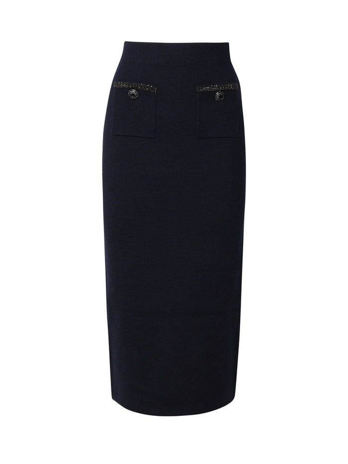 Self-Portrait Skirts Blue Fabric