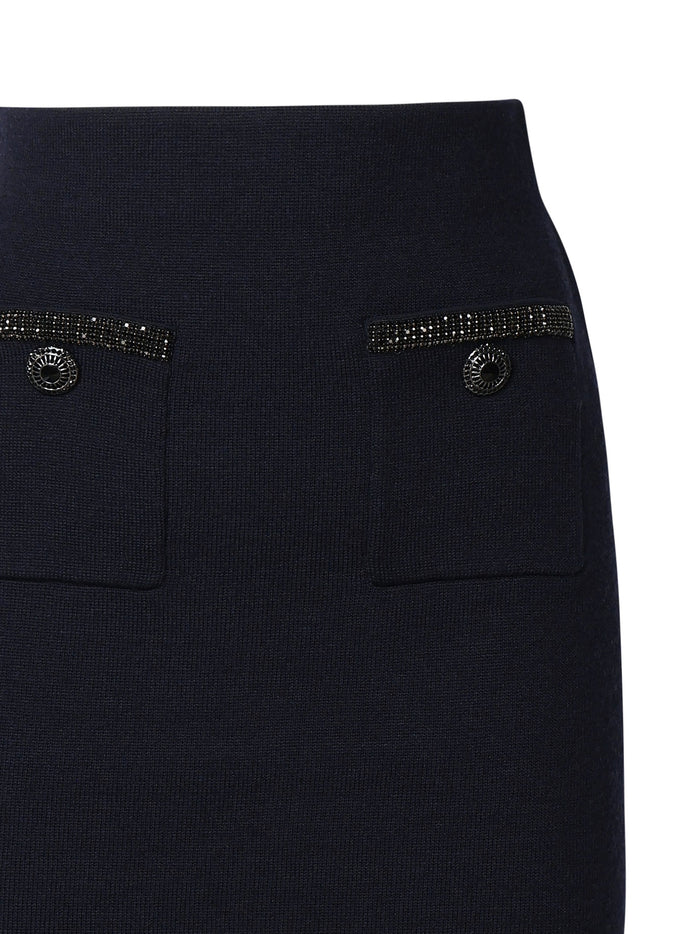 Self-Portrait Skirts Blue Fabric