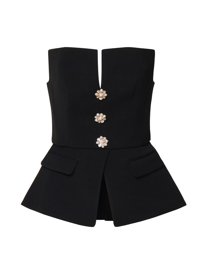 Self-Portrait Top Black
