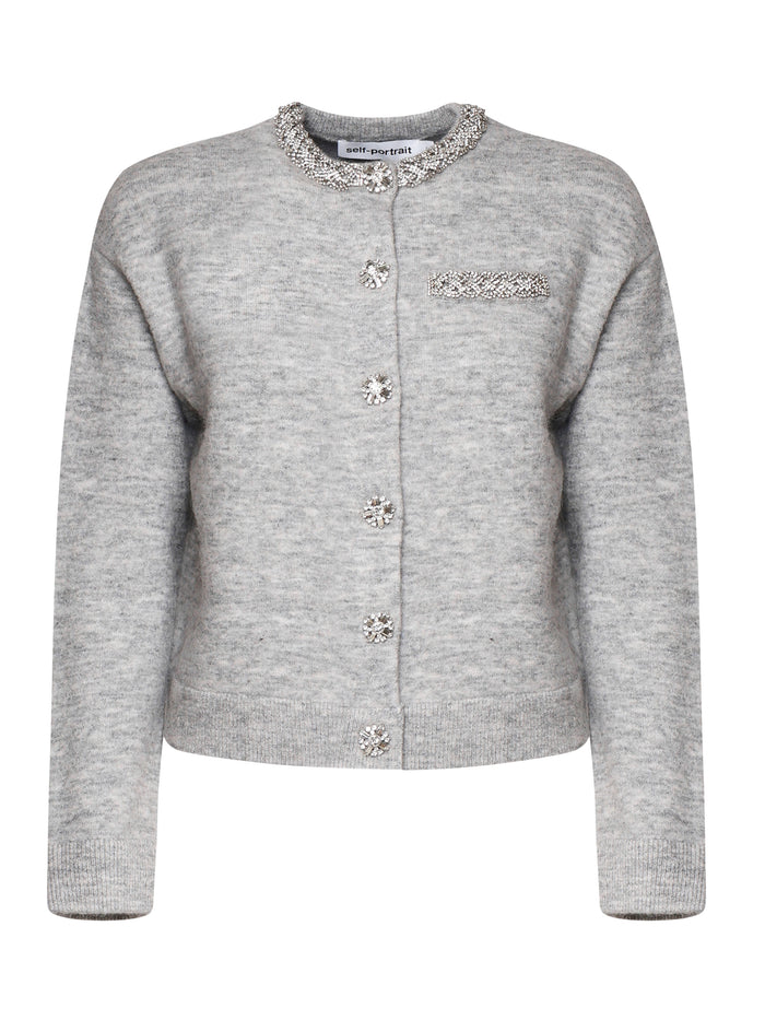 Self-Portrait Sweaters Grey Fabric