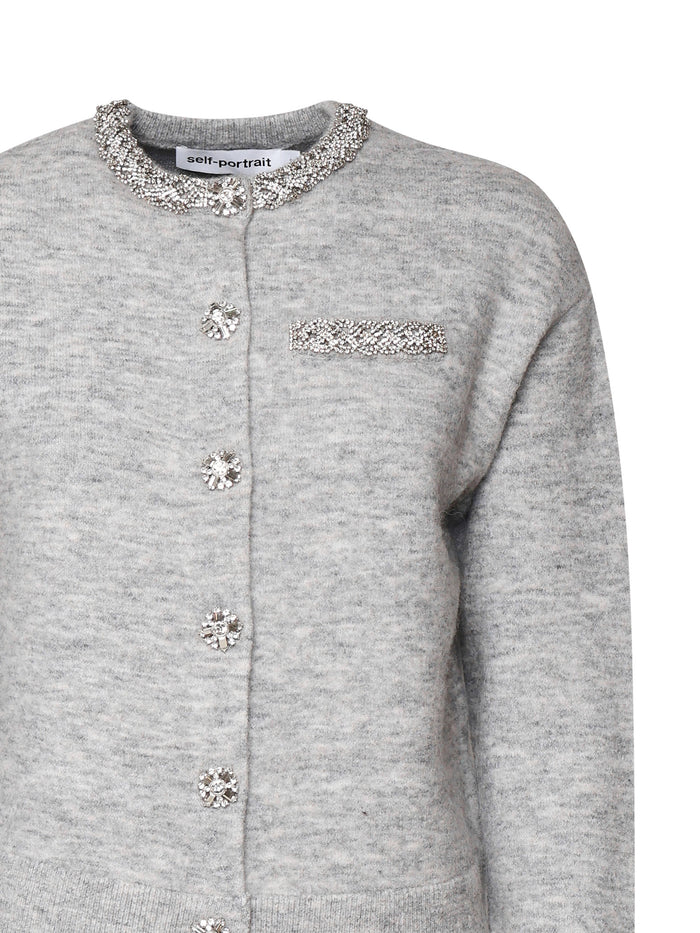 Self-Portrait Sweaters Grey Fabric