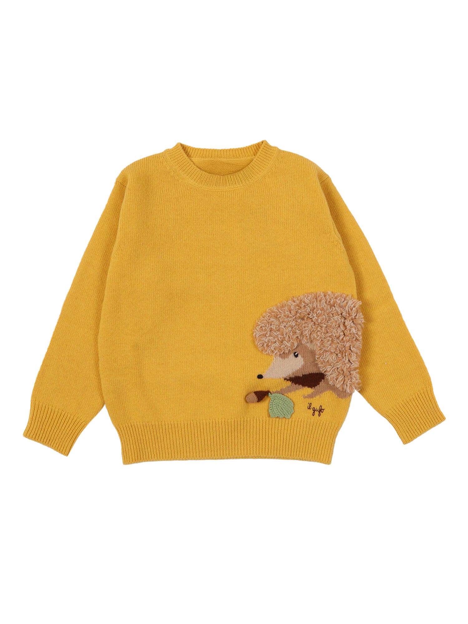 Sweater Yellow Wool Crewneck