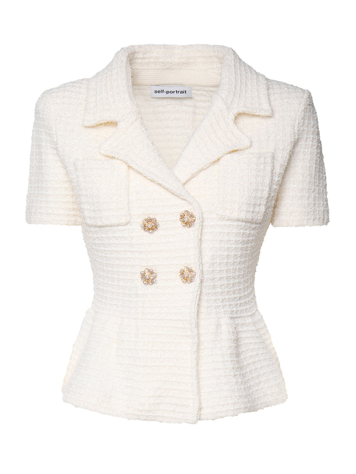 Self-Portrait Jackets White Fabric