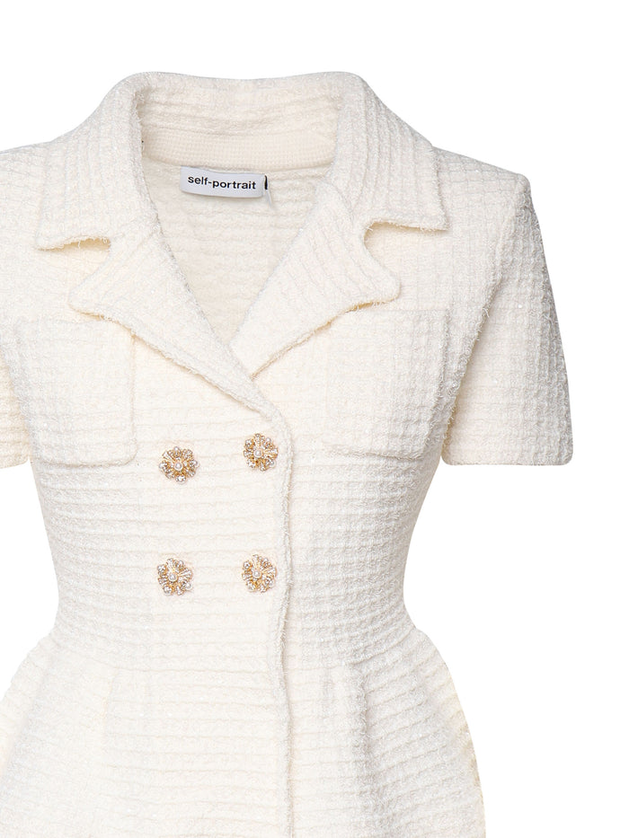 Self-Portrait Jackets White Fabric