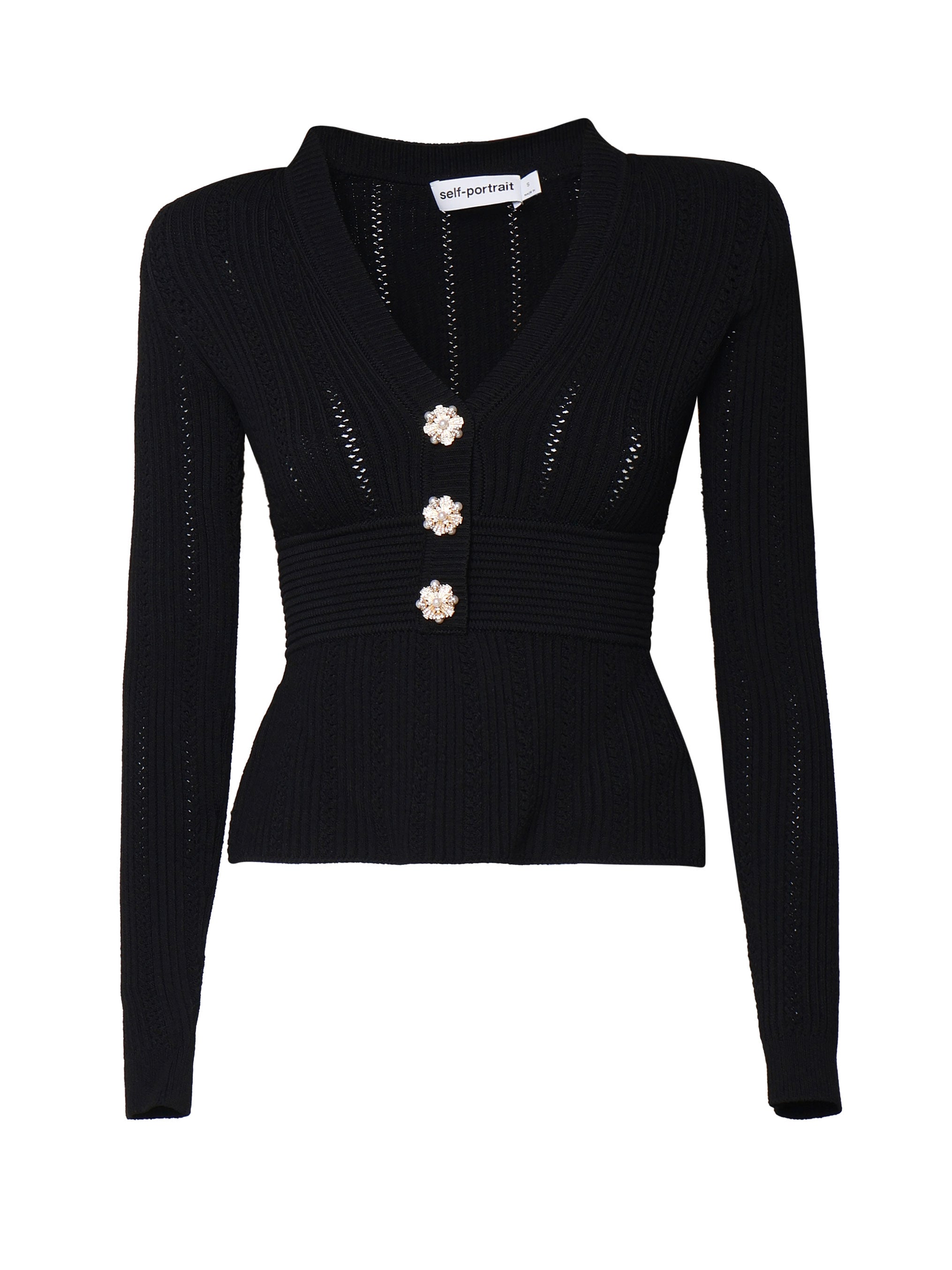 Self-Portrait Sweaters Black Fabric