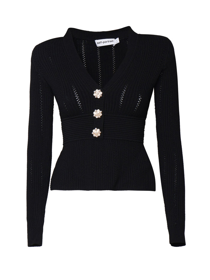 Self-Portrait Sweaters Black Fabric