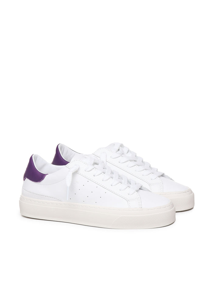 D.a.t.e. Sneakers White-purple Leather