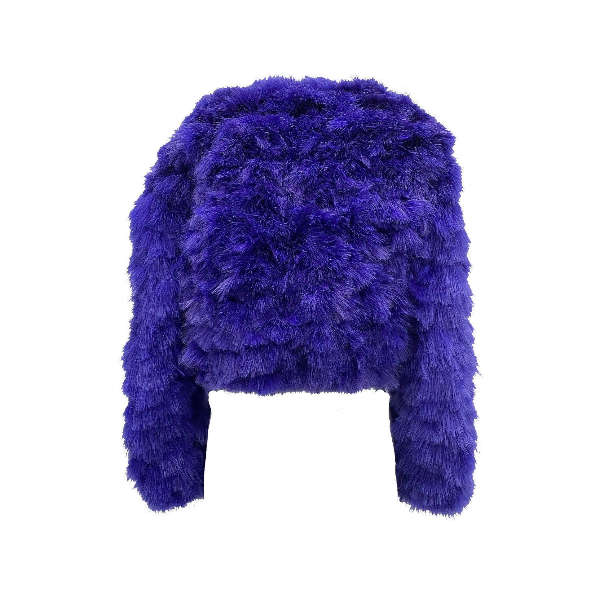 Feathers Bomber Jacket Blue Polyamide