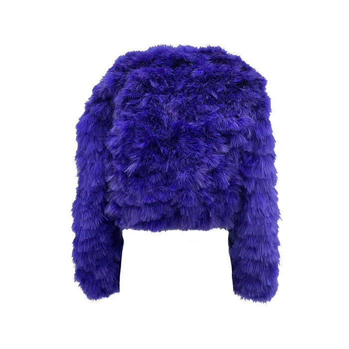 Feathers Bomber Jacket Blue Polyamide