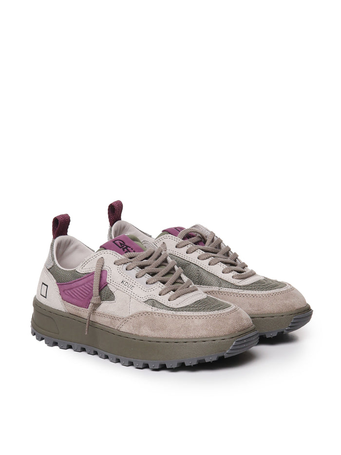 D.a.t.e. Sneakers Taupe, Purple Suede