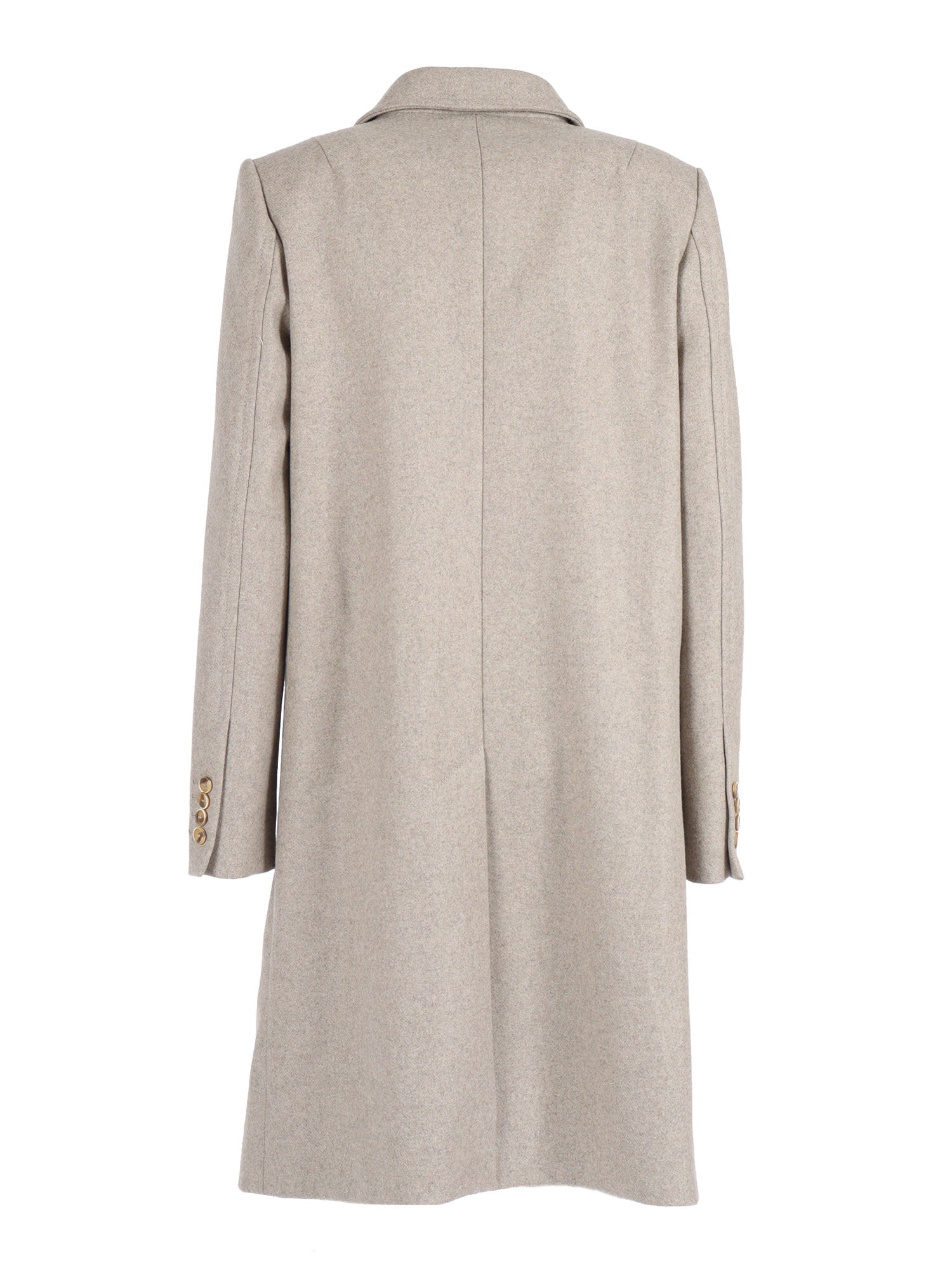 Double Breasted Coat Beige Wool Cashmere