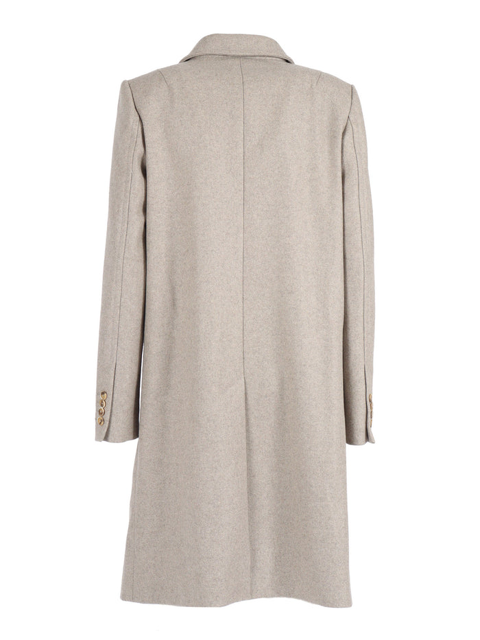 Double Breasted Coat Beige Wool Cashmere