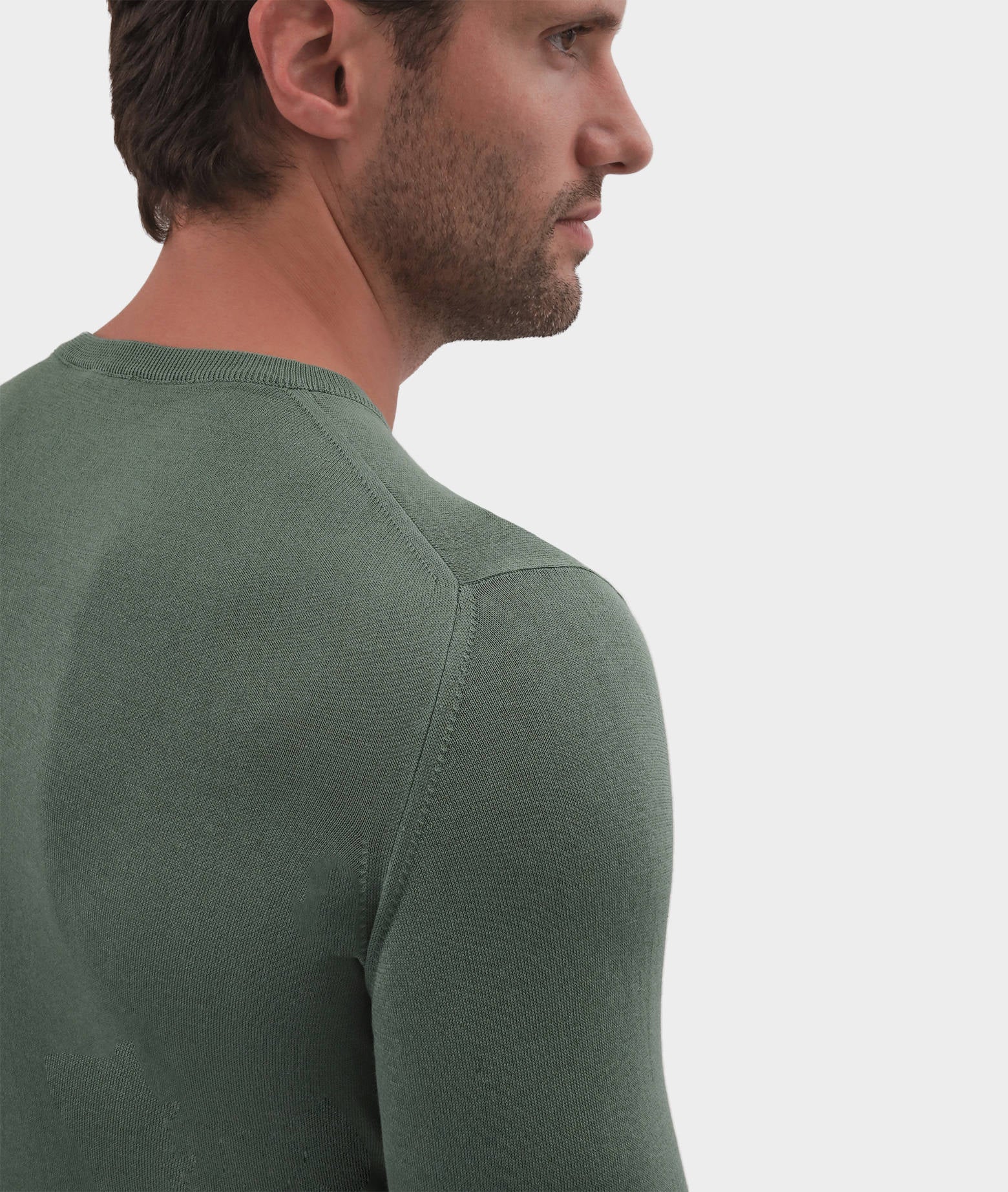 Silk And Cotton Crew Neck Cap Martin Green Basic Light Kintwear