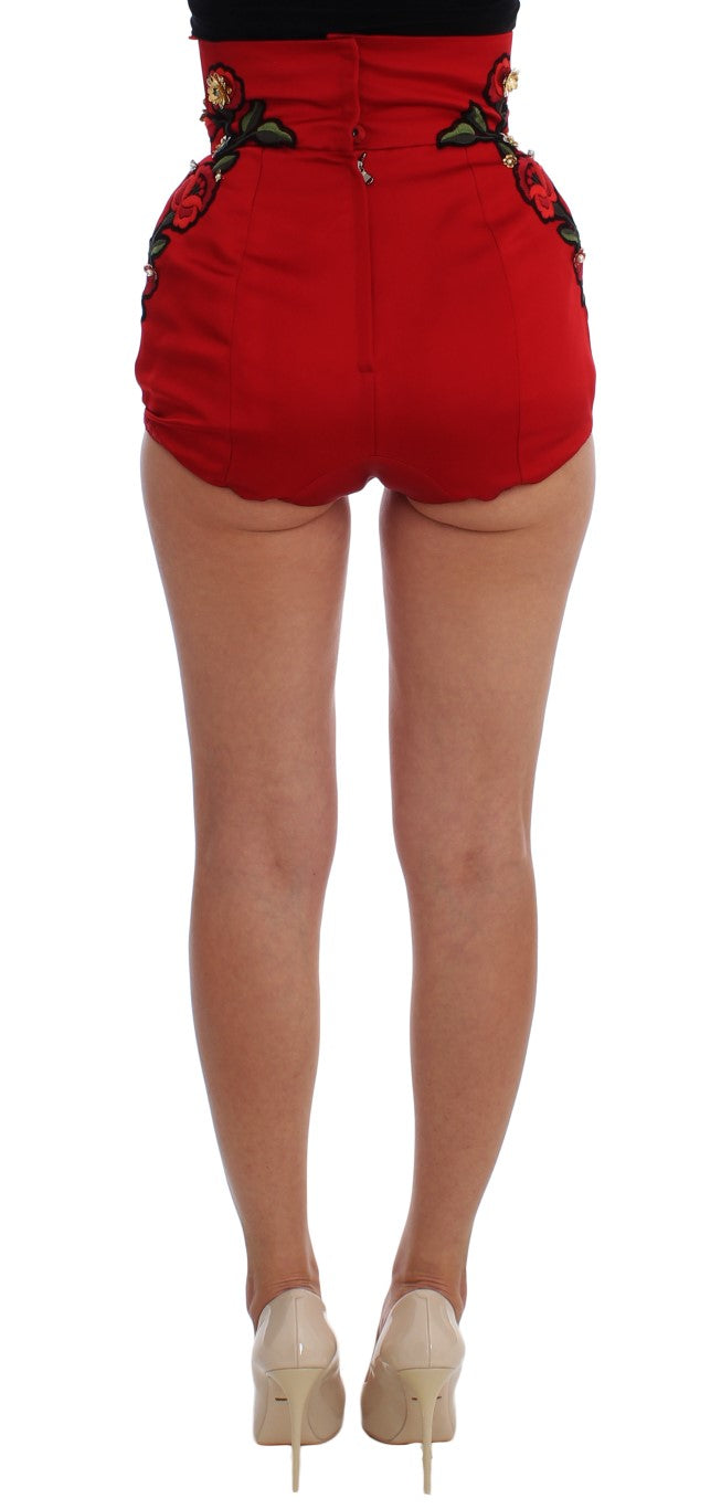 Dolce & Gabbana 80% Silk shorts in red