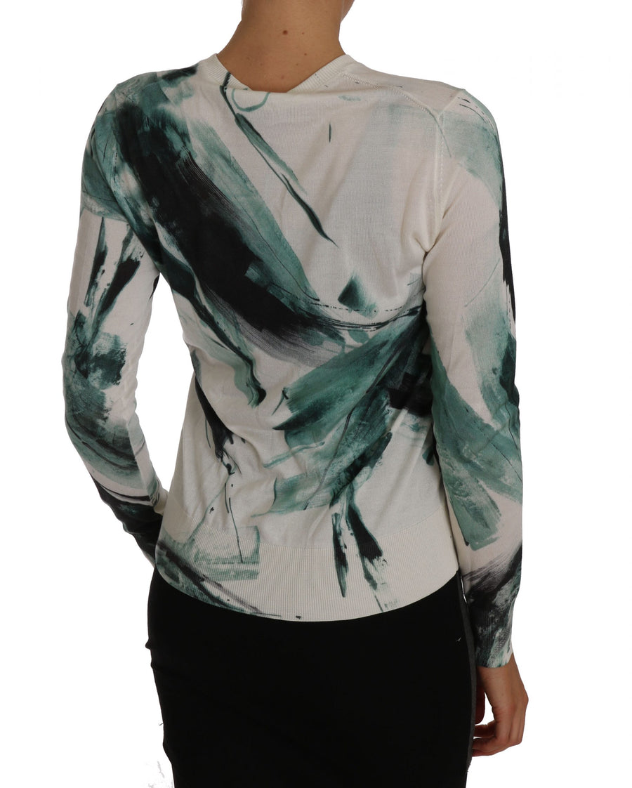 Dolce & Gabbana 100% Silk cardigan in white