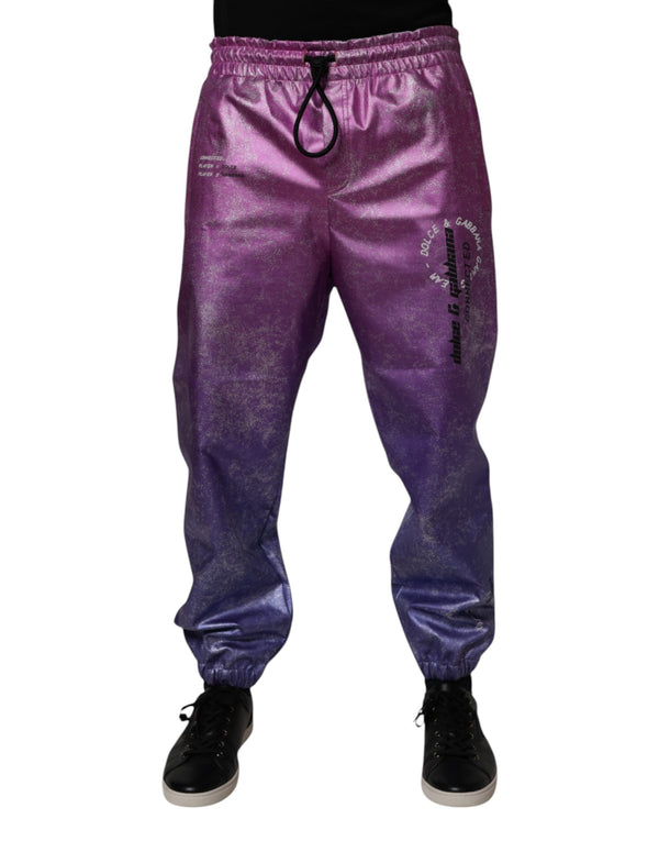 Dolce & Gabbana 86% Polyester joggers in purple