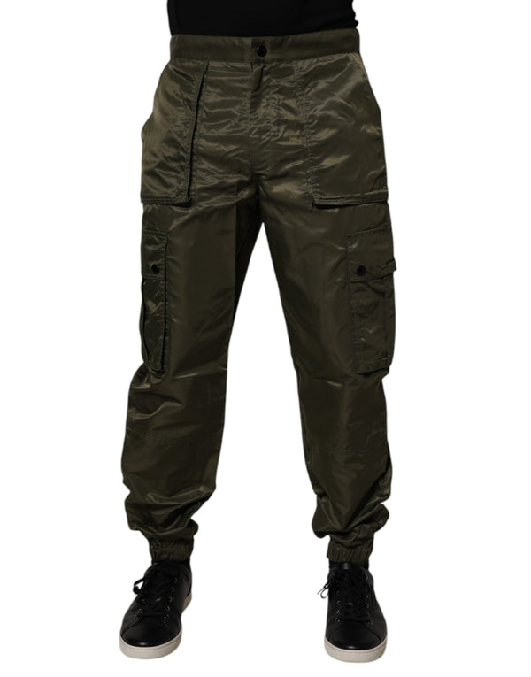 Dolce & Gabbana 100% Nylon cargo pants in green