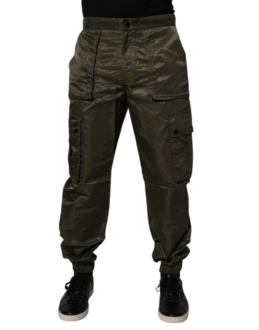 Dolce & Gabbana 100% Nylon cargo pants in green